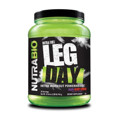 NutraBio Leg Day Intra Workout Powder  Advanced Carb Supplement with Cluster Dextrin & Electrolytes  Carb Powder with EAAs/BCAAs  Cyclic Dextrin for Performance  Grape Berry, 20 Servings