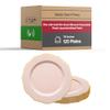 Smarty Had A Party Elegant Disposable Plastic Dinnerware Sets, Blossom Rim Design Pink and Gold 7.5" Salad Plates for Weddings, Birthdays, and Occasions (120 Count) view 1