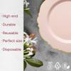 Smarty Had A Party Elegant Disposable Plastic Dinnerware Sets, Blossom Rim Design Pink and Gold 7.5" Salad Plates for Weddings, Birthdays, and Occasions (120 Count) view 2