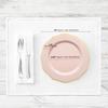 Smarty Had A Party Elegant Disposable Plastic Dinnerware Sets, Blossom Rim Design Pink and Gold 7.5" Salad Plates for Weddings, Birthdays, and Occasions (120 Count) view 3