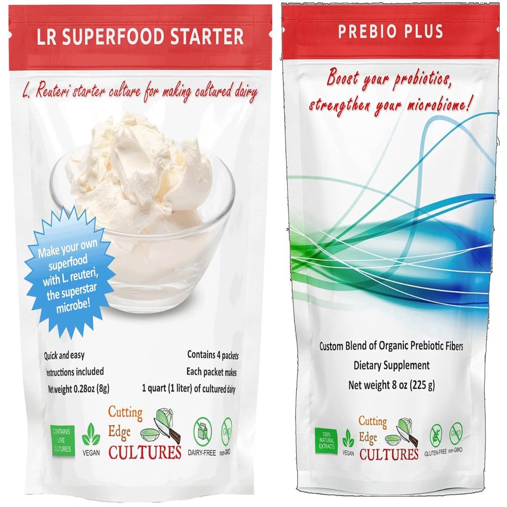 LR SuperFood Starter Culture + Prebio Plus L. Reuteri ProBiotic Starter Kit Cultured Dairy Low And Slow Yogurt Lactobacillus(LR SuperFood + Prebio Plus)