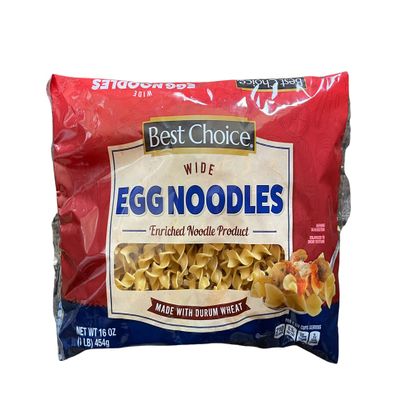 BEST CHOICE ENRICHED WIDE EGG NOODLES MADE WITH DURAM WHEAT (PACK OF 4 BAGS)