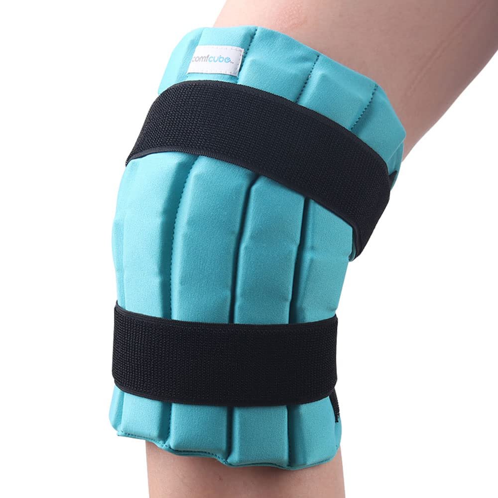 Comfcube Ice Pack for Knee After Surgery, 2 Hours Long Lasting Cold Pack for Knee Injuries, FSA Eligible, Cold Therapy Flexible Ice Pack for Pain Relief, Swelling, Surgery, ACL, Meniscus Tear