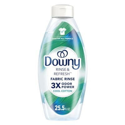 Downy Liquid Rinse & Refresh Fabric Rinse, Cool Cotton Scent, 25.5 Ounce, Clear