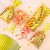 Aodaer 100 Pieces 10.6 x 5.1 In Gold Cellophane Bags Plastic Candy Bag Cellophane Treat Bags Polka Dot Stripes Printed Pattern Goodie Gift Bag with Twist Ties for Birthday, Baby Showers, Weddings Party Supplies view 4