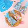 Aodaer 100 Pieces 10.6 x 5.1 In Blue Cellophane Bags Plastic Candy Bags Cellophane Treat Bag Polka Dot Stripes Printed Pattern Goodie Gift Bag with Twist Ties for Birthday, Baby Showers, Weddings Party Supplies view 4