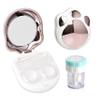 Contact Lens Travel Kit with Cleaner Washer, Portable Contact Box with Mirror Tweezers Remover Tool Solution Bottle for Daily Outdoor (Pink) view 1