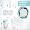 Contact Lens Travel Kit with Cleaner Washer, Portable Contact Box with Mirror Tweezers Remover Tool Solution Bottle for Daily Outdoor (Blue) view 3