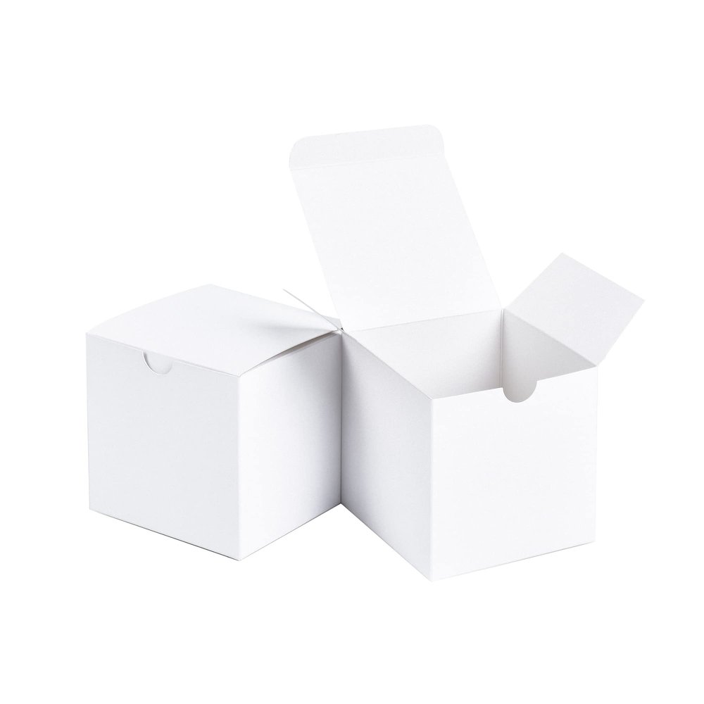SHIPKEY 10PCS 8x8x8 Inch White Cardboard Gift Boxes with lids |Perfect for Party, Wedding, Christmas, Holidays, Birthdays, and Gifts Wrap, Cube Gift Boxes (20x20x20cm)