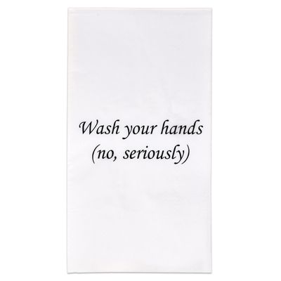 Gift Boutique 100 Funny Bathroom Guest Napkins Disposable Paper Pack Wash Your Hands No Seriously Dinner Hand Napkin for Powder Room Wedding Holiday Anniversary Bridal Shower Party Decorative Towel
