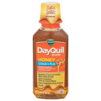 Vicks DayQuil Severe Cold & Flu Medicine, Maximum Strength, Honey - 12 fl oz