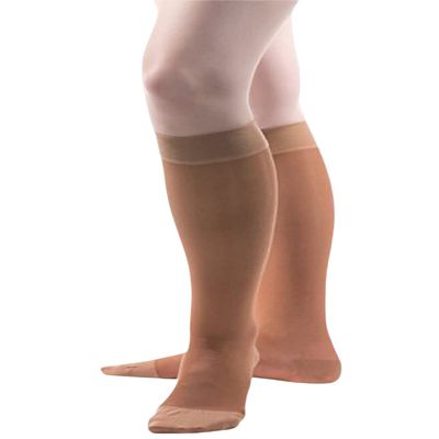 Allegro Womens 15-20 mmHg Compression Stockings, 265 Soft Heather Opaque Microfiber, Thigh High Supports