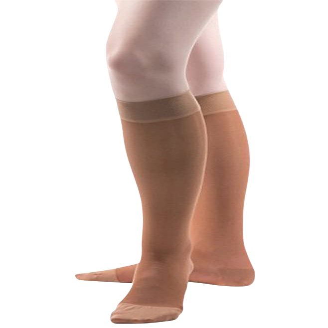 Allegro Womens 15-20 mmHg Compression Stockings, 265 Soft Heather Opaque Microfiber, Thigh High Supports