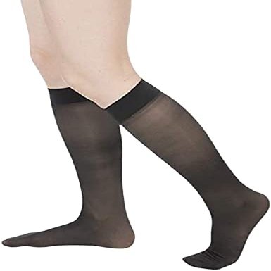 Allegro Womens 15-20 mmHg Compression Stockings, 265 Soft Heather Opaque Microfiber, Thigh High Supports