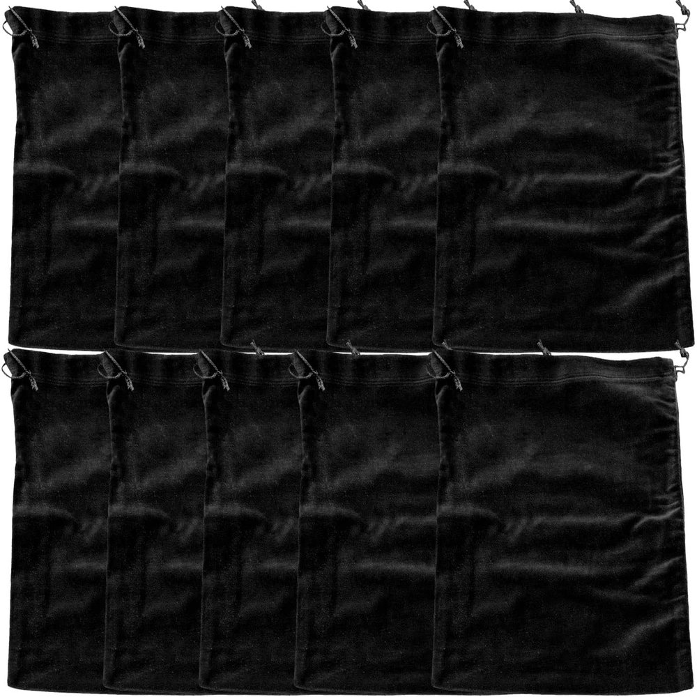 Extra Large Black Velvet Cremains Bags for Ashes 10-Pack - Extra Large Size 13"L x 15"H - for Holding 400 Cubic Inches of Pet or Human Cremains - Includes Plastic Bags for Ashes
