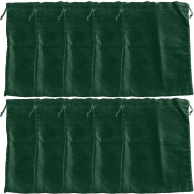 Extra Large Green Velvet Cremains Bags for Ashes 10-Pack - Extra Large Size 13"L x 15"H - for Holding 400 Cubic Inches of Pet or Human Cremains - Includes Plastic Bags for Ashes