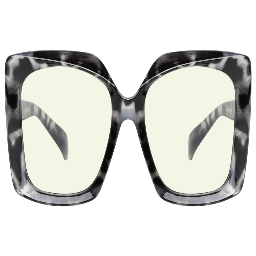 Eyekepper Square Reading Glasses for Women Blue Light Blocking Computer Readers - Grey/Tortoiseshell +1.00