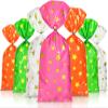 100 Pcs Cellophane Treat Bags, Polka Dots Goodie Bags Star Party Favor Treat Candy with 100 Twist Ties Rainbow Stars Theme for Birthday Baby Shower Pride Day School Supplies (Star Style)