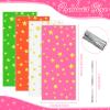 100 Pcs Cellophane Treat Bags, Polka Dots Goodie Bags Star Party Favor Treat Candy with 100 Twist Ties Rainbow Stars Theme for Birthday Baby Shower Pride Day School Supplies (Star Style) view 2