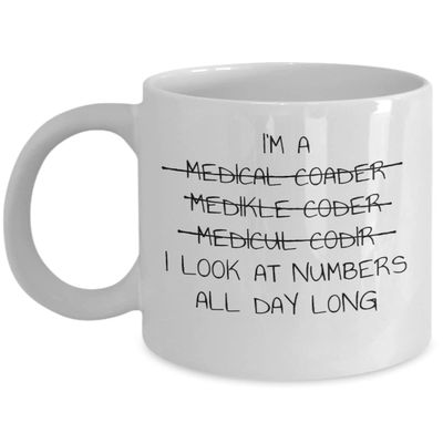 Medical Coder Coffee Mug, Gift for Medical Transcriptionist, Funny Medical Coding Cup