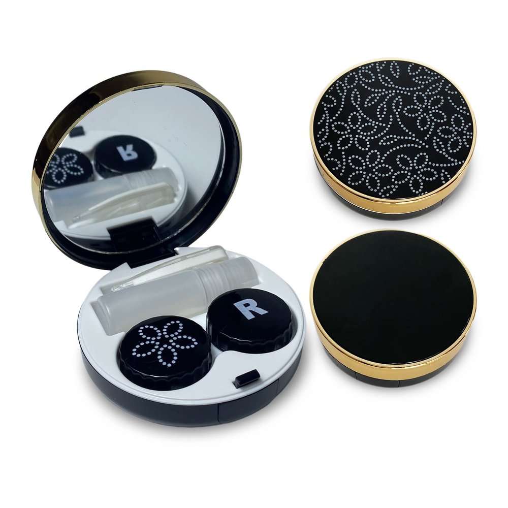 Rinetics 2 Pack Contact Lens case kit with Mirror,Travel Solution Includes Contact Lens Remover Tool with Bottle and Tweezers