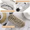 MoKo Double Eyeglass Case, Contact Lens Case with Mirror Tweezers Remover, 2 in 1 Double Sided Portable Contact Lens Box Holder Container Storage Kit Sunglasses Pouch for Men & Women, Leopard view 2