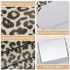 MoKo Double Eyeglass Case, Contact Lens Case with Mirror Tweezers Remover, 2 in 1 Double Sided Portable Contact Lens Box Holder Container Storage Kit Sunglasses Pouch for Men & Women, Leopard view 4