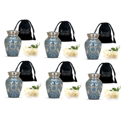 Blue Mini Urn/Small Urns/Keepsake urn/Cremation Keepsakes for Ashes/Ash Holders for Human Ashes (Set of 6) from Keepsake Company