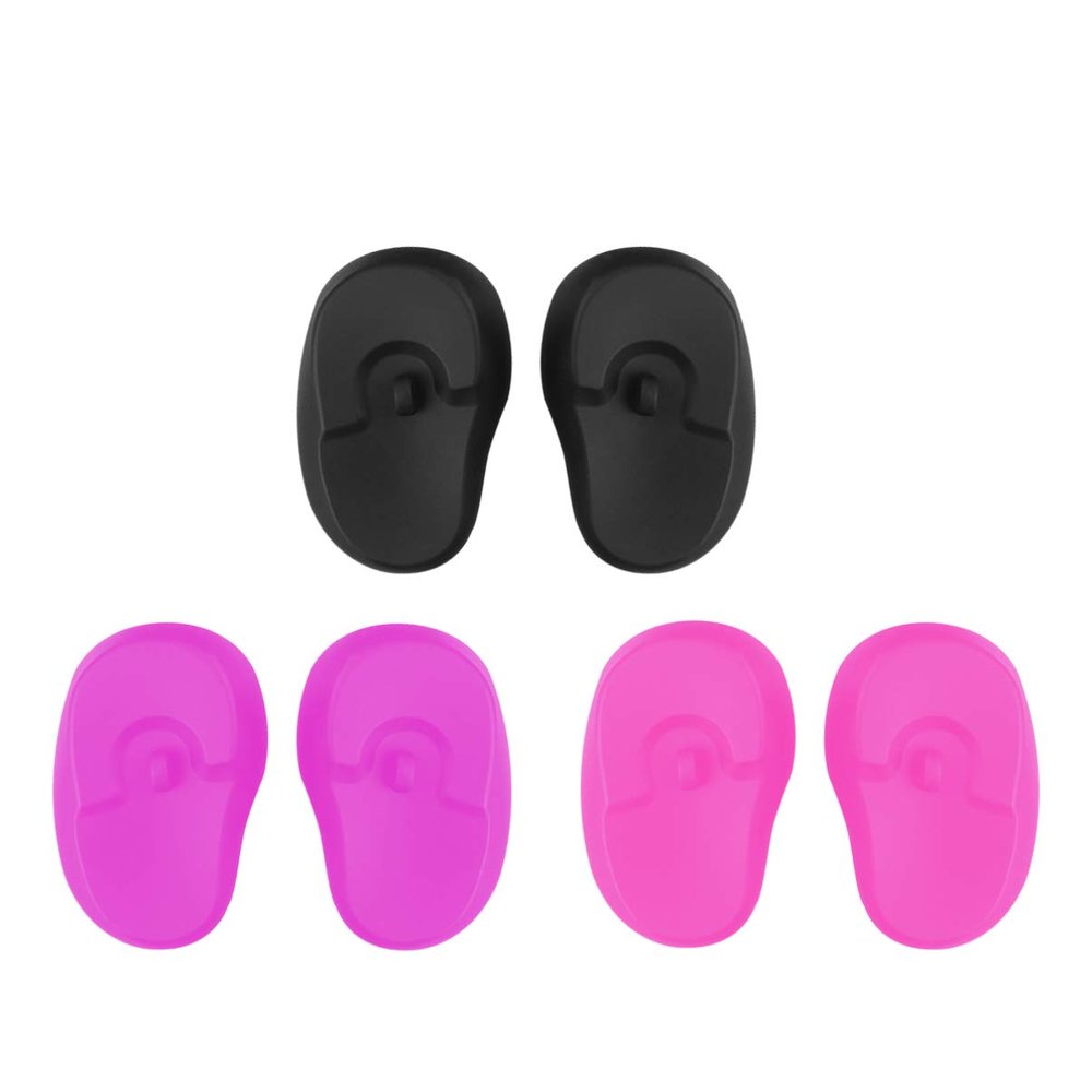 FOMIYES Professional Hairdressing Earmuffs 3 Pairs Silicone Ear Covers Protect from Dye Water Reusable for Home Salon Hearing Shield