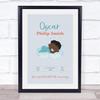 New Baby Birth Details Christening Nursery Dark Skin Straight Hair Boy Print view 1