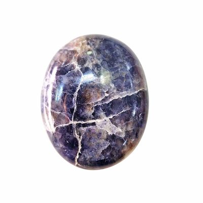 Shubhanjali Iolite Natural Crystal Oval Purple Palm Stone,Soap for Relaxation,Meditation and Crystal Healing,Pack of 1