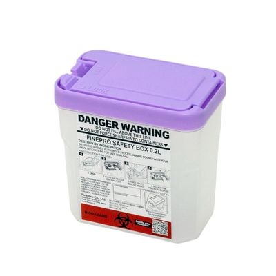 FINEPRO 0.2L(0.2Qts.) Size Portable Pen-Needle Disposal Container Diabetes Care (0.2L, Purple+Clear, 1)