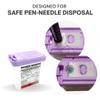 FINEPRO 0.2L(0.2Qts.) Size Portable Pen-Needle Disposal Container Diabetes Care (0.2L, Purple+Clear, 1) view 4