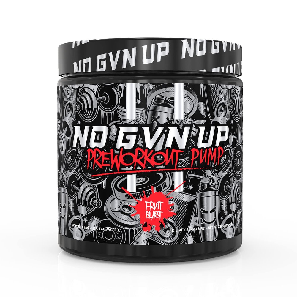 NO GVN UP | Pre Workout Powder | Fruit Blast | Caffeine, Beta Alanine, Creatine | Preworkout Energy for Men & Women (Fruit Blast)
