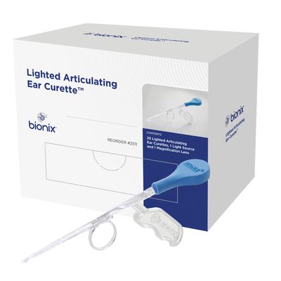 Bionix - Lighted Articulating Ear Curette, Earwax Removal Tool, Helps Remove Excess Wax & Foreign Objects, Convenient, Easy to Use, Ideal for Healthcare Professionals (25 Count)