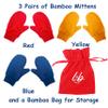 Bamboo Mittens for Eczema, Age 3-4 Kids, Dry Skin, Eczema Gloves, Overnight Moisturizing for Children, 3 Pairs view 2