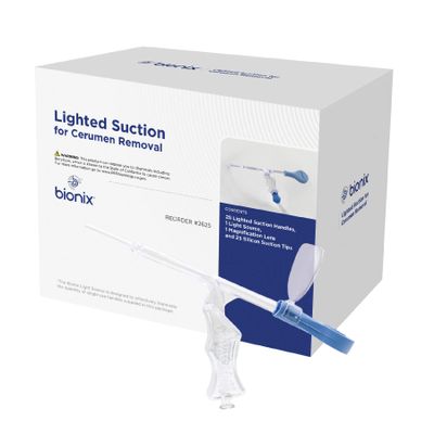 Bionix - Lighted Suction Handles, Earwax Removal Tool, Helps Remove Excess Wax & Round Foreign Objects, Convenient, Easy to Use, Ideal for Healthcare Professionals (25 Count)