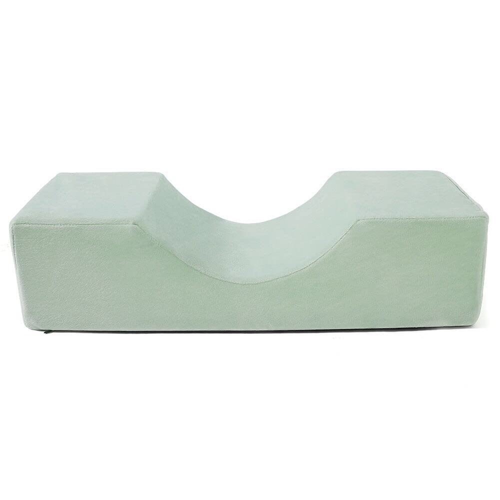 Koolouispoper Grafting Eyelashes Soft Memory Foam Pillow with Pocket U Shape Eyelash Extension Pillow Beauty Salon Makeup Tool (Pea Green)