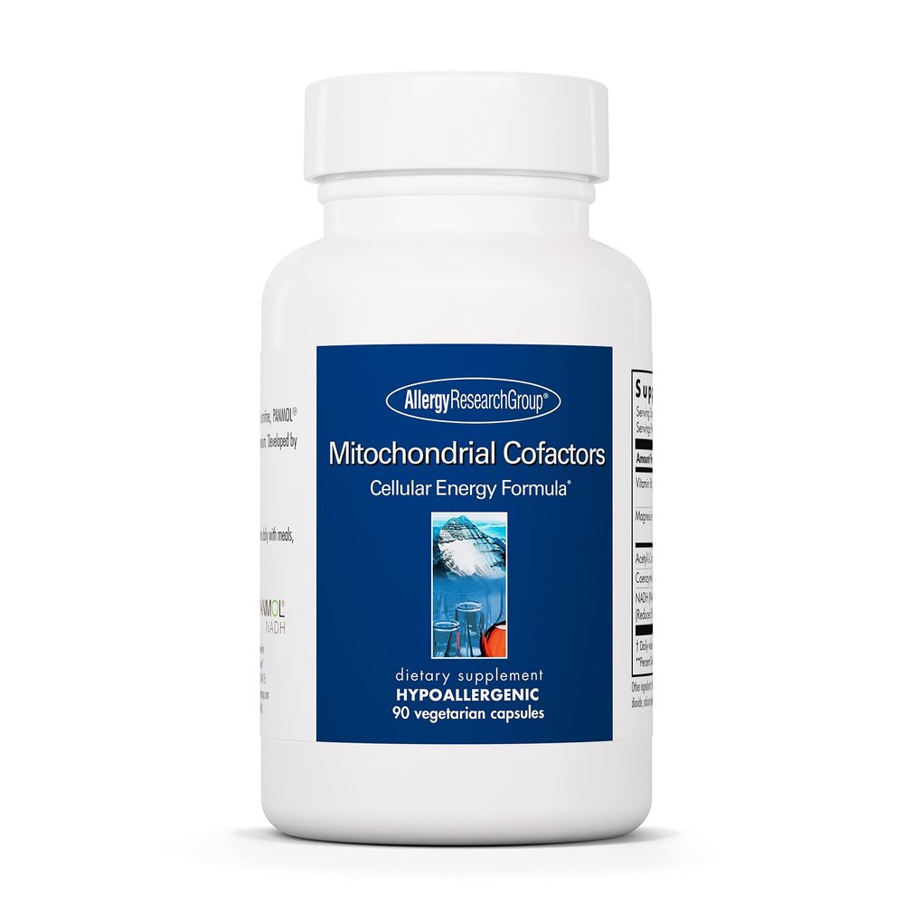 Allergy Research Group Mitochondrial Cofactors - Mitochondrial Supplements, CoQ10, Mitochondria Support with Cellular Energy Formula, Hypoallergenic, Vitamin B6 & Magnesium - 90 Vegetarian Capsules