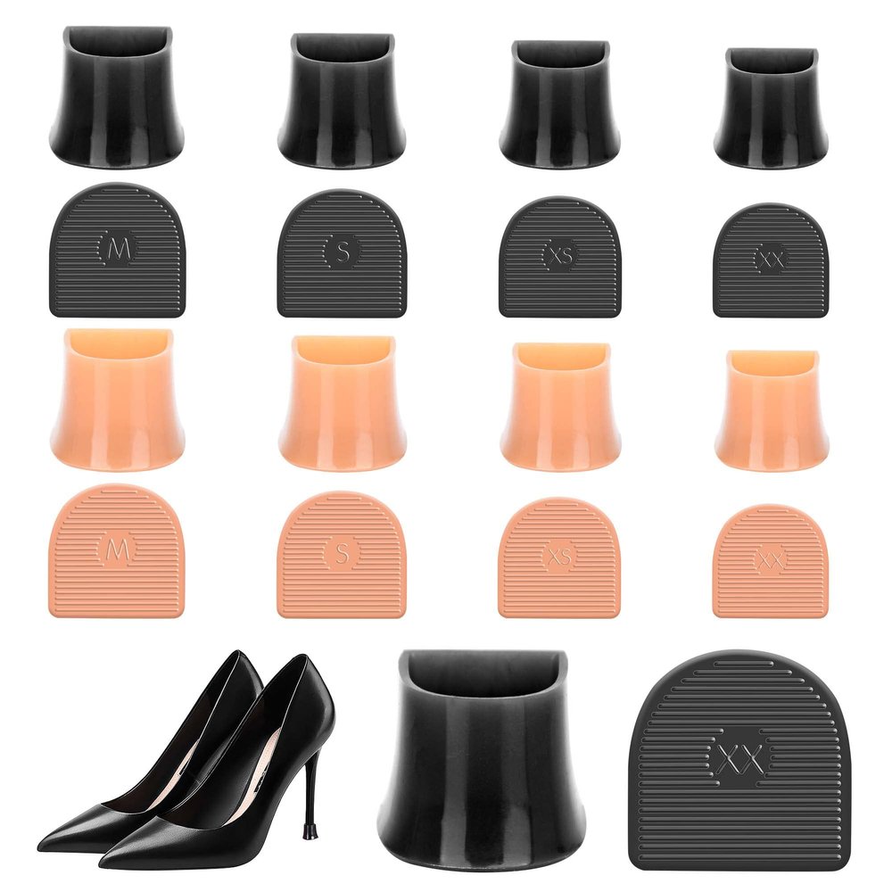SooGree High Heel Protective Heel Caps, 8 Pairs Heel Tip Covers 4 Sizes High Heel Stoppers, Heel Covers Protectors for Heel Walking on Grass Soft Mud Gravel