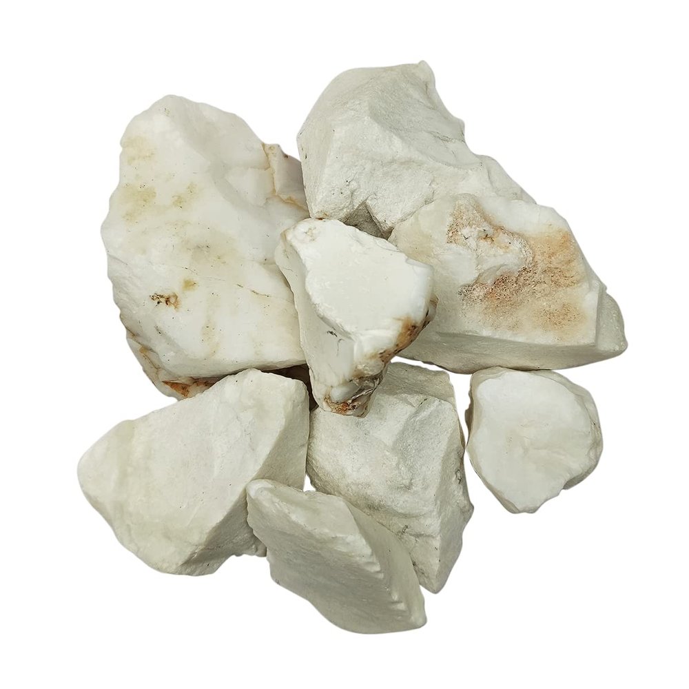 Shubhanjali Natural Cashew Opal Crystals Raw Rough Stones for Reiki Stones Healing 250 Gm Approx- Off White