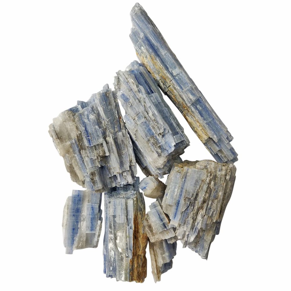 Shubhanjali Natural Blue Kyanite Crystals Raw Rough Stones for Reiki Stones Healing 250 Gm Approx- Blue