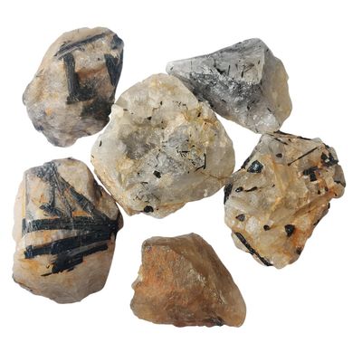 Shubhanjali Natural Black Rutile Crystals Raw Rough Stones for Reiki Stones Healing 250 Gm Approx- Black