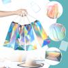12 Pcs Iridescent Gift Bags Holographic Party Bags with Handles and 20 Pcs Rainbow Glossy Clear Film Cellophane Sheets Reflective Wrapping Paper for Party Supplies view 4