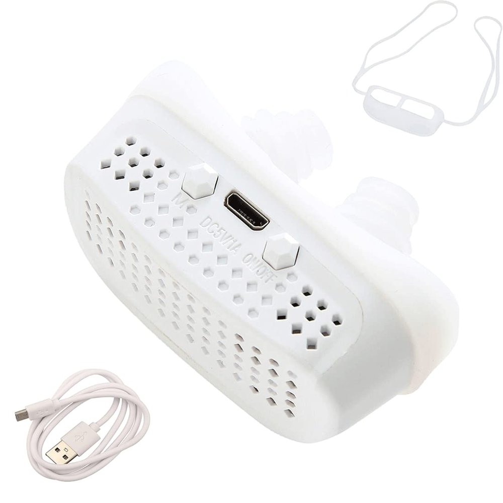 2023 New Upgraded Portable 3-Level Electric Variable Speed Anti-snoring Device, Electric Anti-snoring DeviceAnti-snoring Devices Snoring Solution Anti snoring Nose Clip (White)