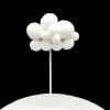 10pcs Cloud Cake Topper Plush Cloud Cupcake Toppers Yarn Ball Cake Dessert Picks Decoration For Baby Shower Birthday Wedding Party Supplies (White) view 3
