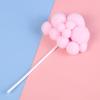 10pcs Cloud Cake Topper Plush Cloud Cupcake Toppers Yarn Ball Cake Dessert Picks Decoration For Baby Shower Birthday Wedding Party Supplies (Pink) view 4