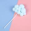 10pcs Cloud Cake Topper Plush Cloud Cupcake Toppers Yarn Ball Cake Dessert Picks Decoration For Baby Shower Birthday Wedding Party Supplies (Blue) view 4