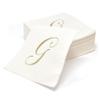 Gift Boutique 100 Gold Monogram Cocktail Napkins Letter G Disposable Paper Pack Elegant Metallic Golden Foil Hand Napkin for Powder Room Wedding Holiday Birthday Party Baby Shower Decorative Towels view 2