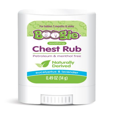 Boogie Chest Rub Stick for Soothing Relief, Petroleum-Free, USDA Organic, Naturally Derived, Soothing Eucalyptus and Lavender, 0.49 oz (Pack of 1)